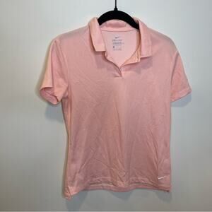 Nike Dri-Fit Pink Orange White Polo Short Sleeve Top